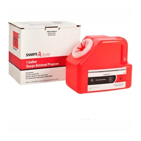 Post Medical Sharps Assure 1 Gallon Sharps Retrieval Program SA1G